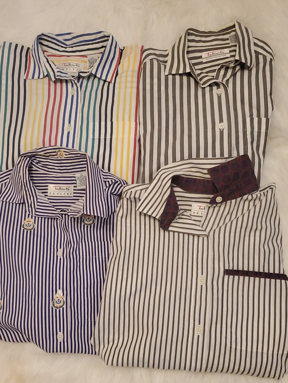 Bundle Of 4 Talbots PETITE Multicolor, Navy, Black, White
